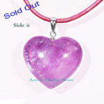 Sold Out Natural Amethyst Crystal Quartz Hear Shaped Pendnat & Leather Rope Necklace